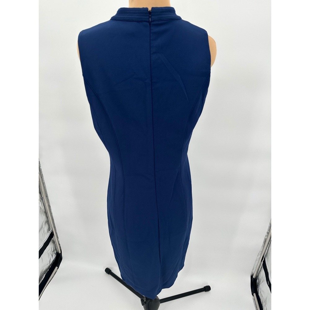 White House Black Market sleeveless Sheath Dress Professional Career Navy Blue‎ - Picture 3 of 8